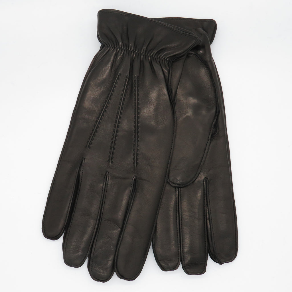 Men's leather glove cashmere lining, black Portolano Canada