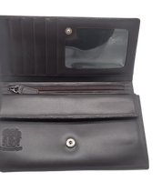 Ladies leather wallet , long, with coin and multi pockets