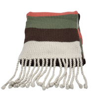 Cashmere Scarf, Chunky Colourblock with Chunky Fringes, OMG !