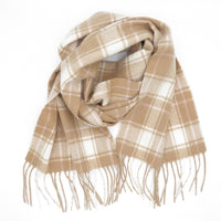 CASHMERE  PATTERNED   SCARF, woven  WITH FRINGE