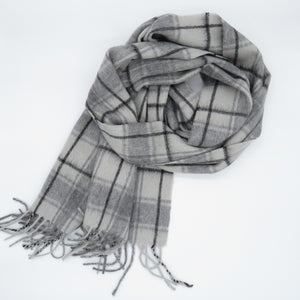 CASHMERE  PATTERNED   SCARF, woven  WITH FRINGE