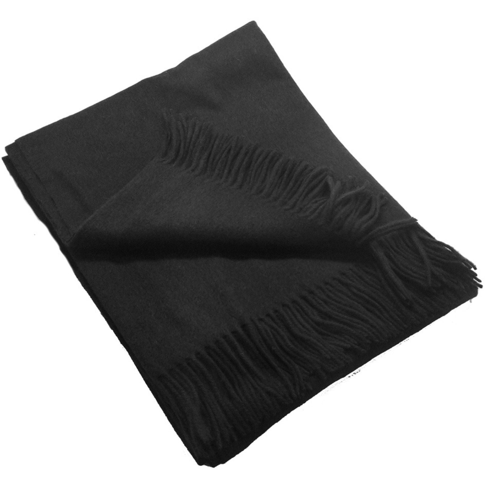 Cashmere Blanket Throw With Fringes