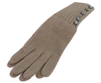 Cashmere glove with Crystal  buttons