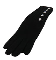 Cashmere glove with Crystal  buttons