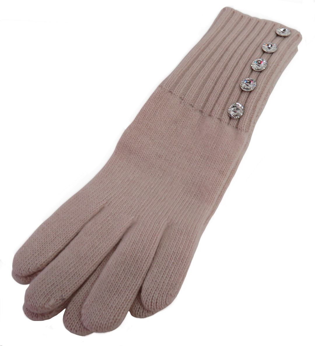 Cashmere glove with Crystal  buttons