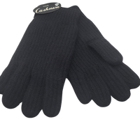 MENS   Cashmere knitted  glove , LINED, with Suede Piping