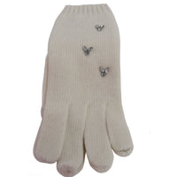 Knit Glove With Daisy Pattern