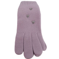 Knit Glove With Daisy Pattern