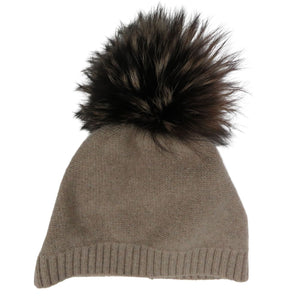 Reverse Stitch Hat With Pom Nile Brown