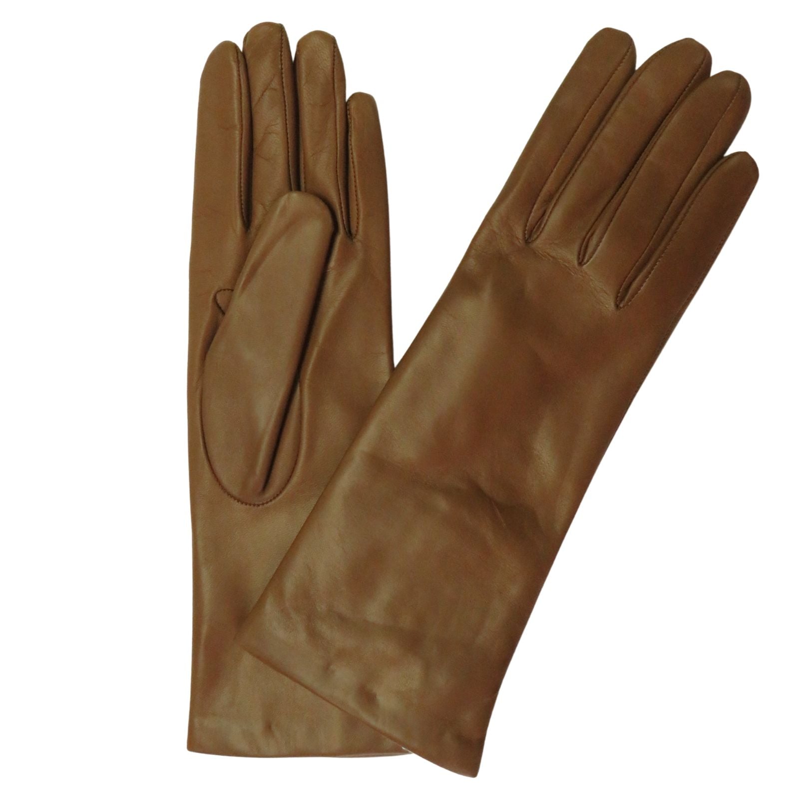 Leather Glove Cashmere Lining SADDLE 4 BL LENGTH