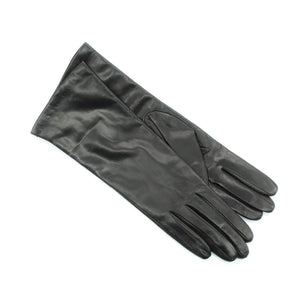 Leather Glove Cashmere Lining TEAK, LONGER  4 BL LENGTH