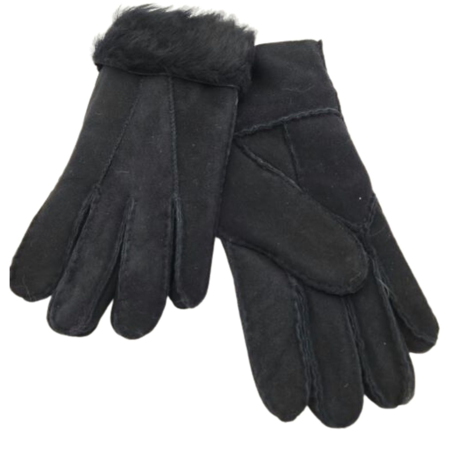 Women's Sheepskin Gloves Our "Dogwalker" In Black