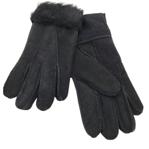 Men's Sheepskin Gloves Our "Dogwalker" In Black