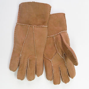 Women's Sheepskin Gloves, Our "Dogwalker" In Camel