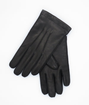 Men's Leather Glove Cashmere Lining - Cadet