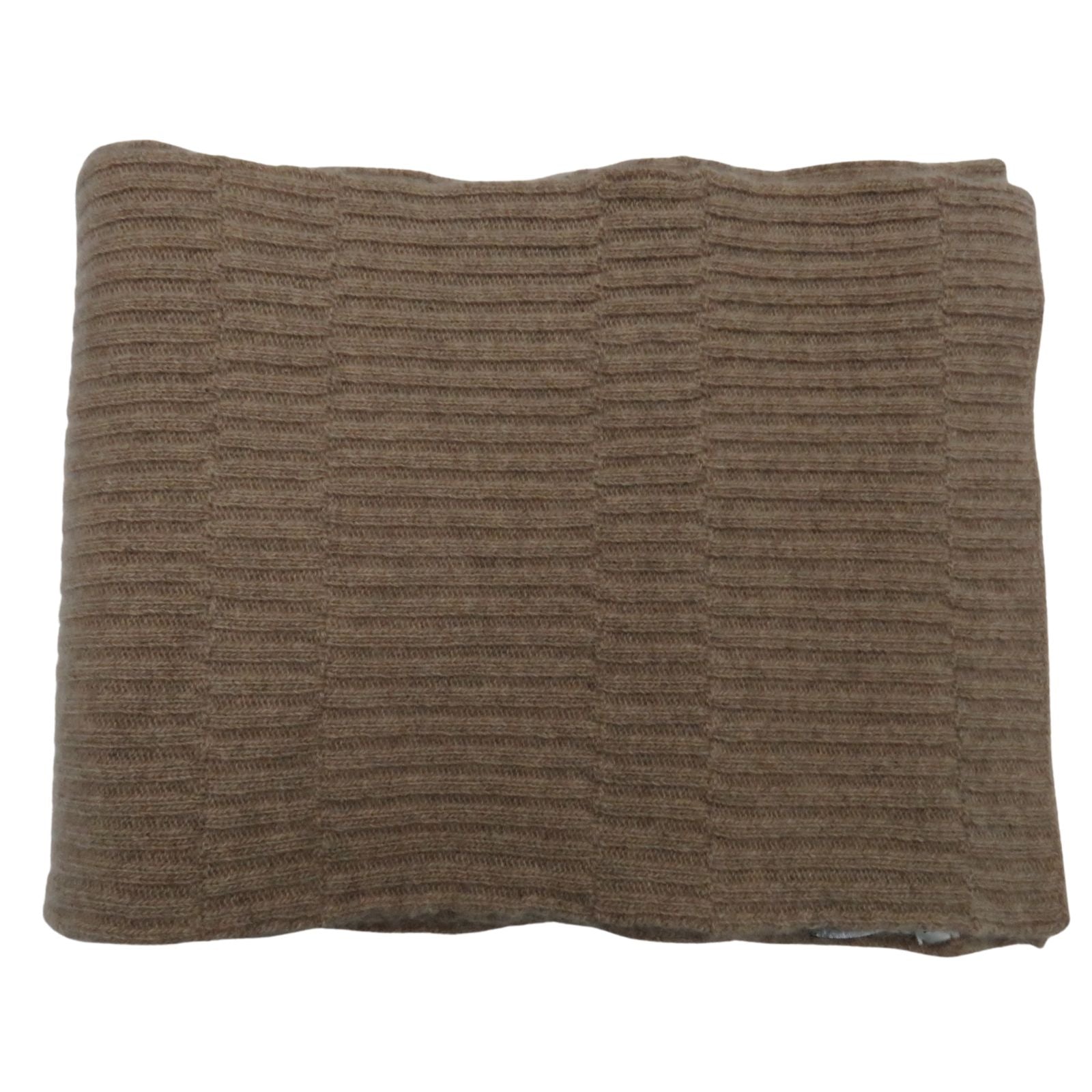 Cashmere Scarf 10x90" Ribbed Nile Brown
