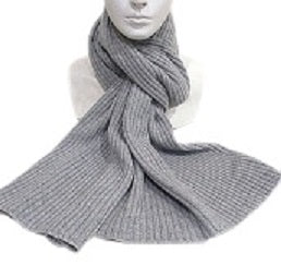 CASHMERE  SCARF RIBBED 14 X 76 INCHES