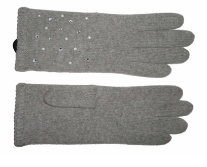 Cashmere glove with Pearls and Crystals