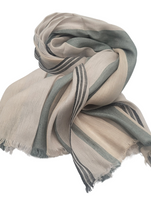 Safari inspired,100%  Linen  Colourblock Shawls with eyelash Fringes , Artisanal Weave . Moonstruck Combo