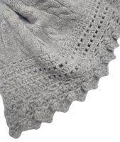 Elegant baby cable cashmere scarf with crochet edges