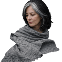 Elegant baby cable cashmere scarf with crochet edges