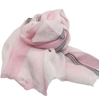 Safari inspired,100%  Linen  Colourblock Shawls with eyelash Fringes , Artisanal Weave . Pink Combo