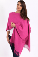 Ruana Wool Blend Wrap - Very Berry