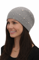 Cashmere  Cloche/cap with  Pearls and crystals