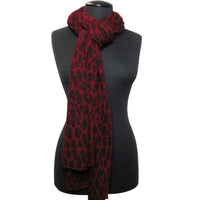 Vibrant  Red Leopard Knitted 3+ in 1 poncho