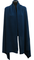 Cashmere knitted Travel  Wrap 36x80 Blanket wrap,  Sapphire