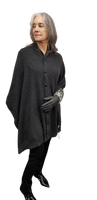 Shawl /Poncho with Leather Buttons