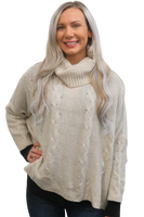 Cashmere cable shorty , open sided sweater