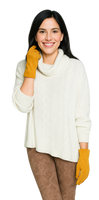 Cashmere cable shorty , open sided sweater
