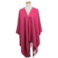 Ruana Wool Blend Wrap - Very Berry