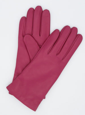 Leather Glove Cashmere Lining  BURGANVILLE PINK