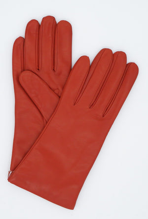 Leather Glove Cashmere Lining BURNT SIENNA