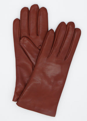 Leather Glove  Cashmere Lining  SADDLE