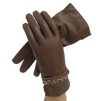 Leather Glove with chain bracelet