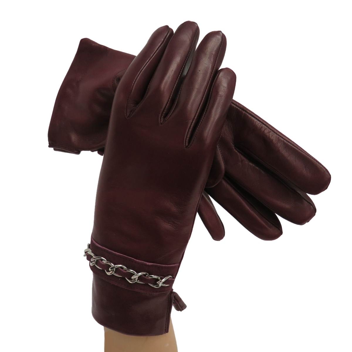 Leather Glove with chain bracelet