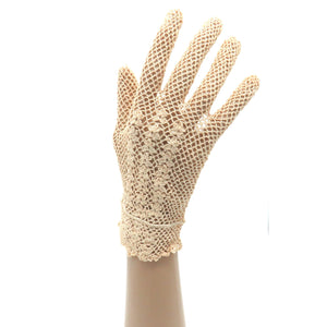 Floral Crocheted Cotton Gloves