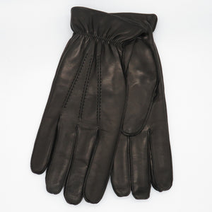 Men's leather glove cashmere lining, black