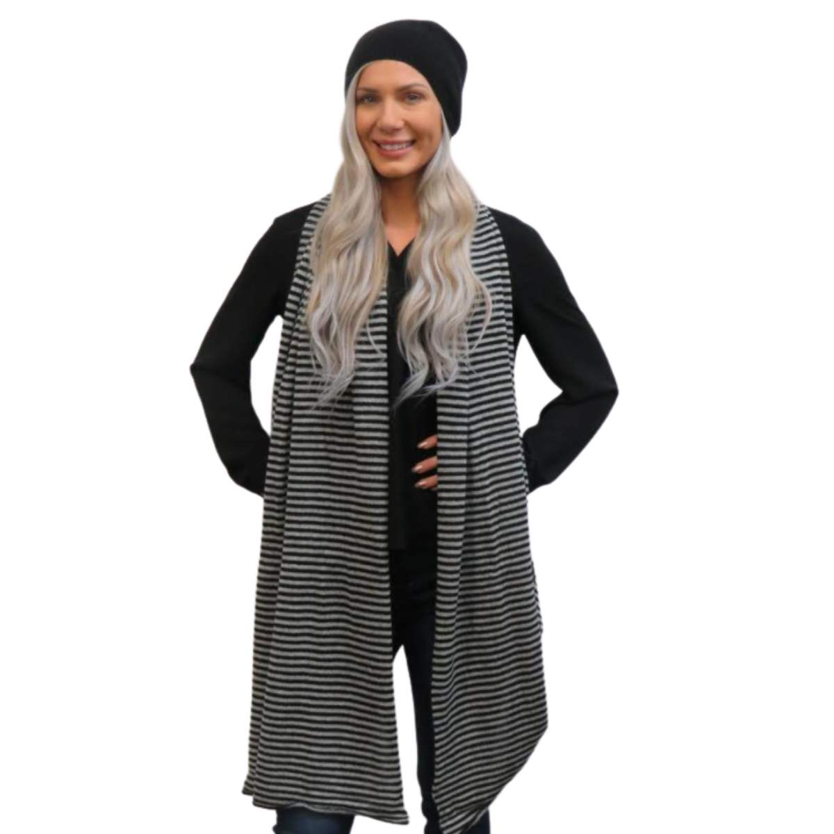 Cashmere knitted Striped Wrap