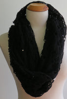 Cashmere Infinity scarf with crystals